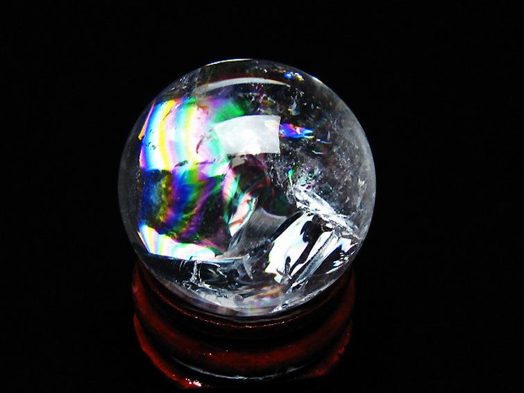 虹入り ヒマラヤ水晶 丸玉 26mm [t317-5320] 3枚目