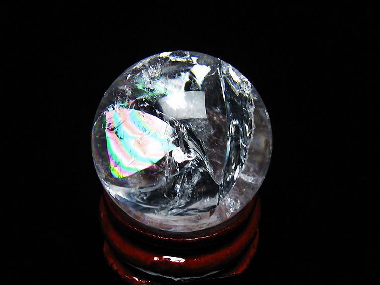 虹入り ヒマラヤ水晶 丸玉 25mm [t317-5321] 3枚目