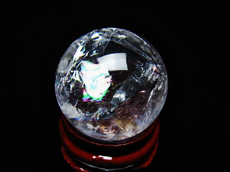 虹入り ヒマラヤ水晶 丸玉 25mm [t317-5322] 3枚目