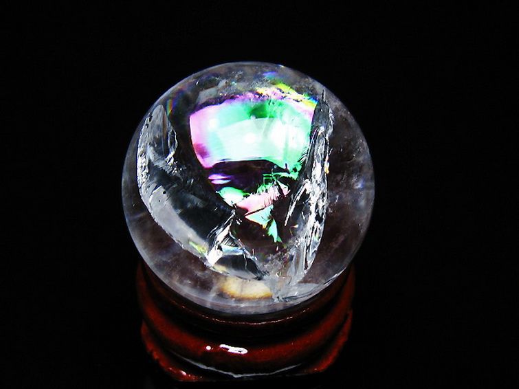 虹入り ヒマラヤ水晶 丸玉 26mm [t317-5324] 1枚目