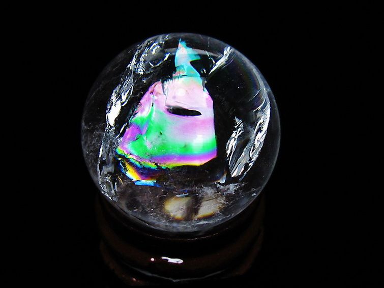 虹入り ヒマラヤ水晶 丸玉 26mm [t317-5324] 3枚目