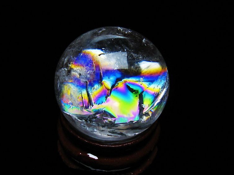 虹入り ヒマラヤ水晶 丸玉 25mm [t317-5325] 1枚目