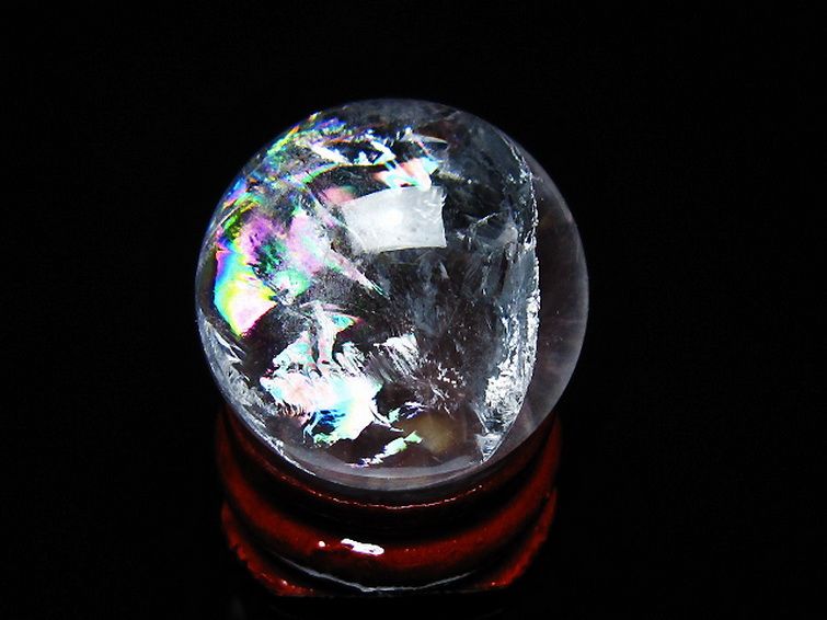 虹入り ヒマラヤ水晶 丸玉 25mm [t317-5326] 1枚目