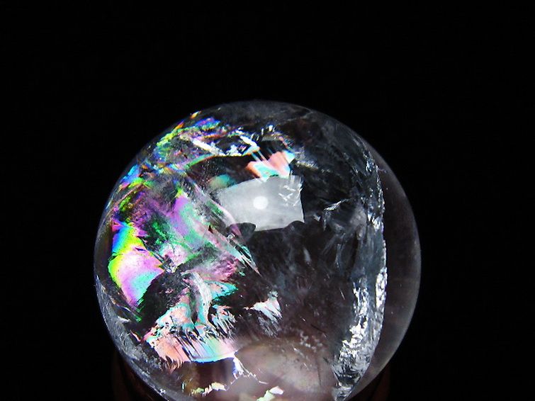 虹入り ヒマラヤ水晶 丸玉 25mm [t317-5326] 2枚目