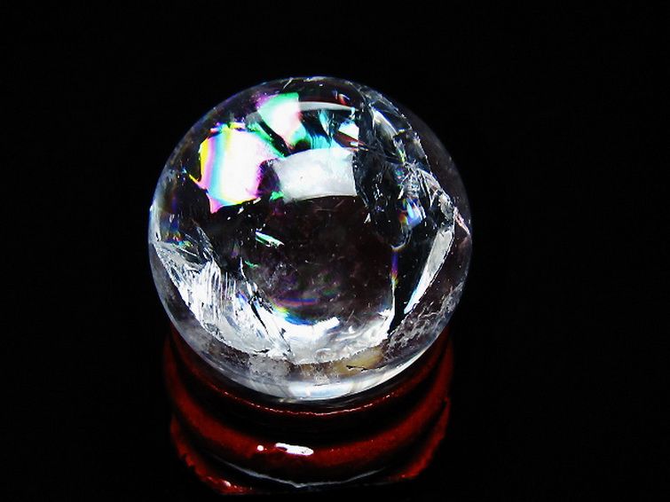 虹入り ヒマラヤ水晶 丸玉 25mm [t317-5328] 3枚目