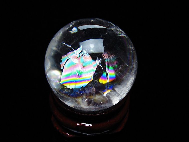 虹入り ヒマラヤ水晶 丸玉 25mm [t317-5329] 3枚目
