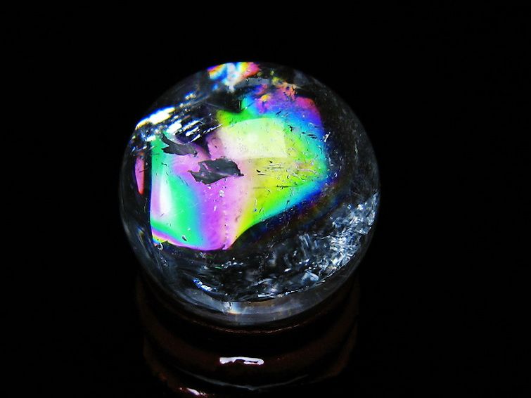 虹入り ヒマラヤ水晶 丸玉 26mm [t317-5331] 3枚目