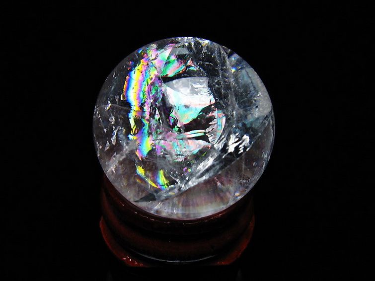 虹入り ヒマラヤ水晶 丸玉 26mm [t317-5332] 1枚目