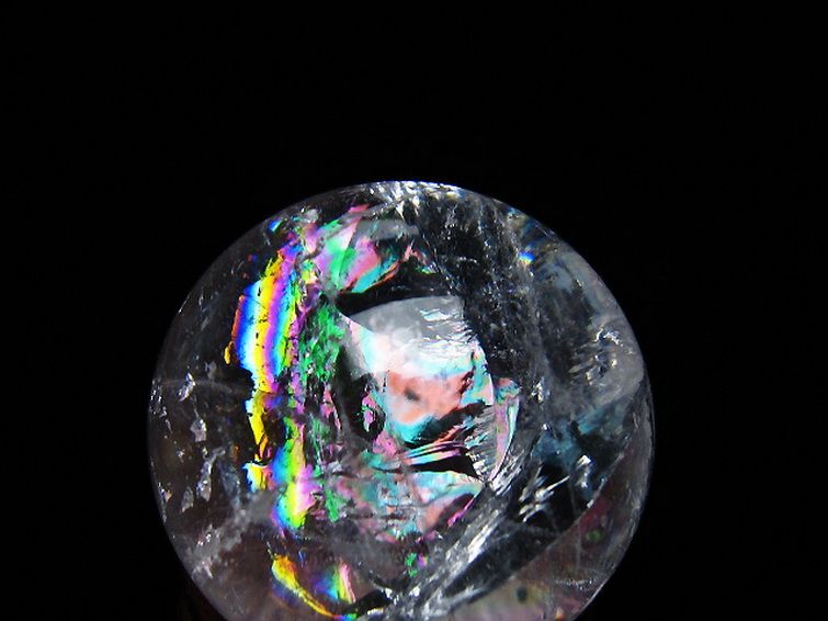 虹入り ヒマラヤ水晶 丸玉 26mm [t317-5332] 2枚目