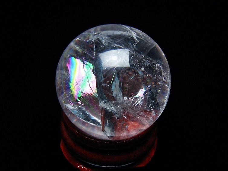 虹入り ヒマラヤ水晶 丸玉 26mm [t317-5332] 3枚目