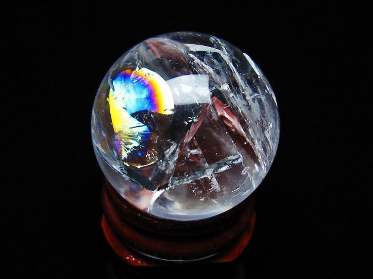 虹入り ヒマラヤ水晶 丸玉 27mm [t317-5333] 1枚目