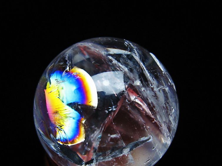 虹入り ヒマラヤ水晶 丸玉 27mm [t317-5333] 2枚目