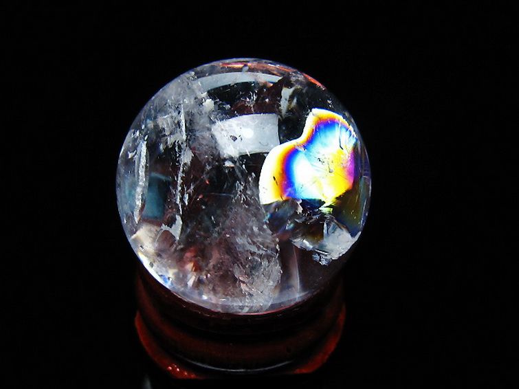 虹入り ヒマラヤ水晶 丸玉 27mm [t317-5333] 3枚目