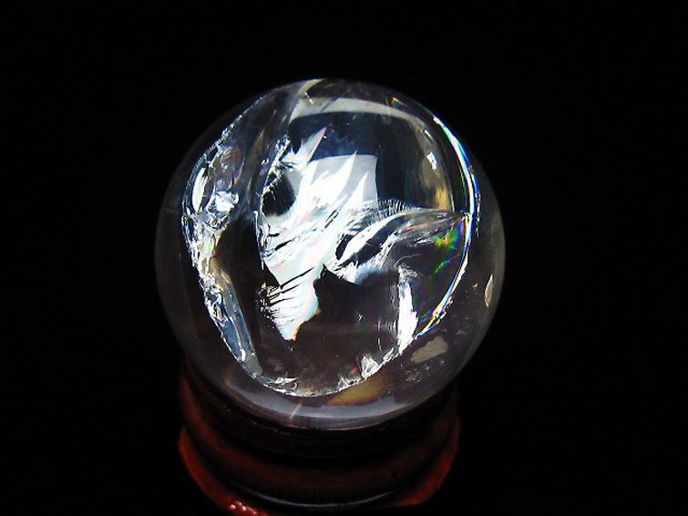 虹入り ヒマラヤ水晶 丸玉 27mm [t317-5334] 3枚目