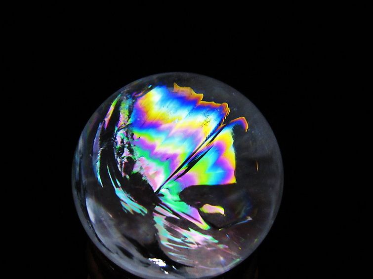 虹入り ヒマラヤ水晶 丸玉 27mm [t317-5335] 2枚目