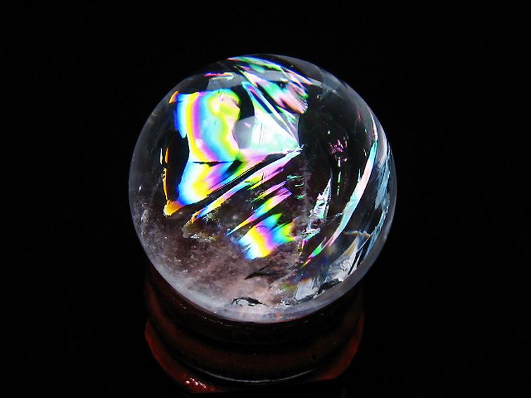 虹入り ヒマラヤ水晶 丸玉 27mm [t317-5335] 3枚目