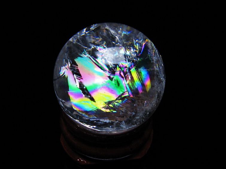 虹入り ヒマラヤ水晶 丸玉 26mm [t317-5338] 1枚目