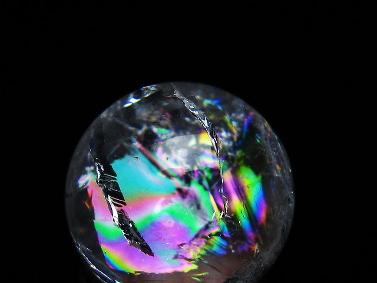 虹入り ヒマラヤ水晶 丸玉 26mm [t317-5338] 2枚目