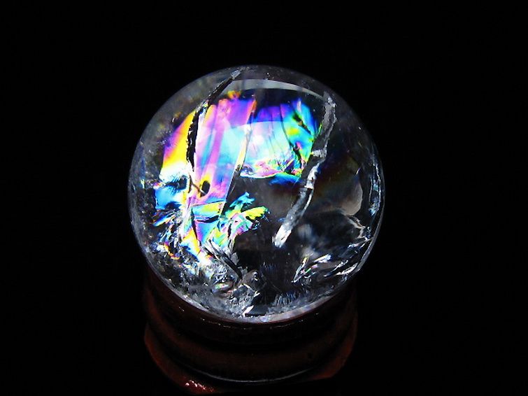 虹入り ヒマラヤ水晶 丸玉 26mm [t317-5338] 3枚目