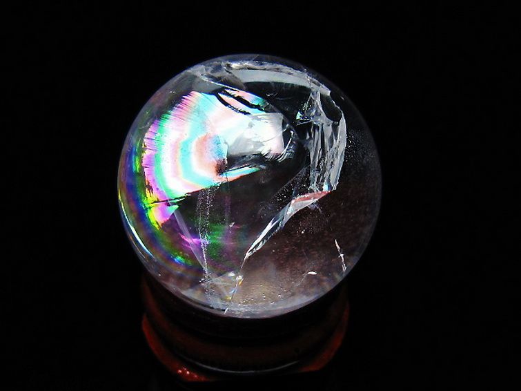 虹入り ヒマラヤ水晶 丸玉 28mm [t317-5339] 1枚目