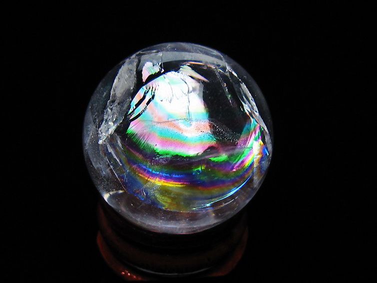 虹入り ヒマラヤ水晶 丸玉 28mm [t317-5339] 3枚目