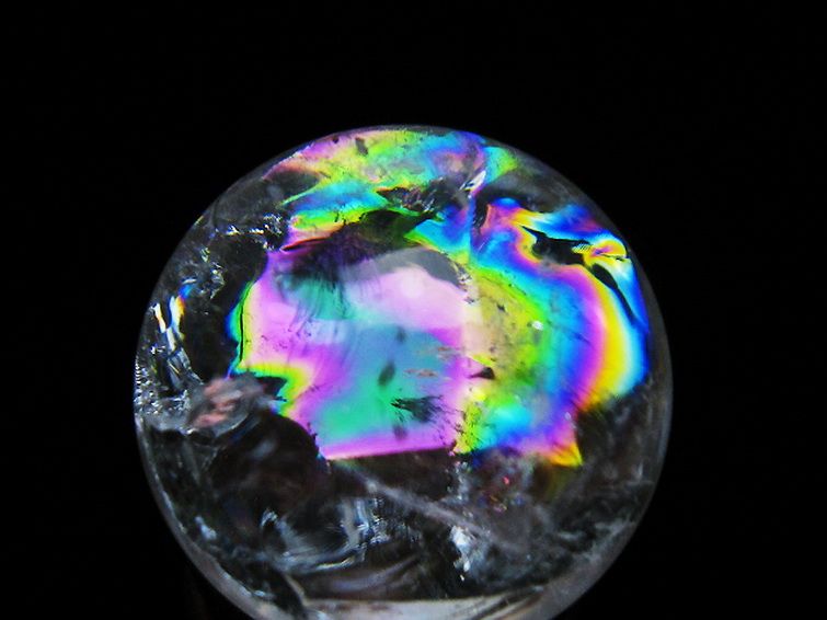 虹入り ヒマラヤ水晶 丸玉 28mm [t317-5342] 2枚目