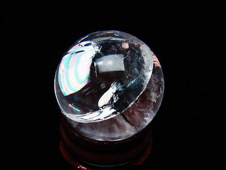 虹入り ヒマラヤ水晶 丸玉 26mm [t317-5345] 1枚目