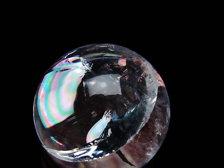 虹入り ヒマラヤ水晶 丸玉 26mm [t317-5345] 2枚目