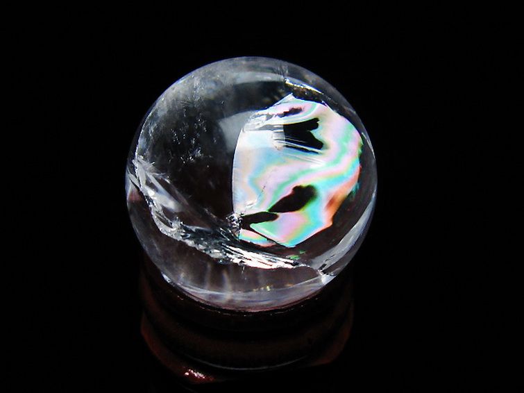 虹入り ヒマラヤ水晶 丸玉 26mm [t317-5345] 3枚目