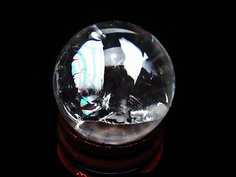 虹入り ヒマラヤ水晶 丸玉 25mm [t317-5346] 1枚目