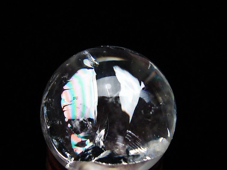 虹入り ヒマラヤ水晶 丸玉 25mm [t317-5346] 2枚目