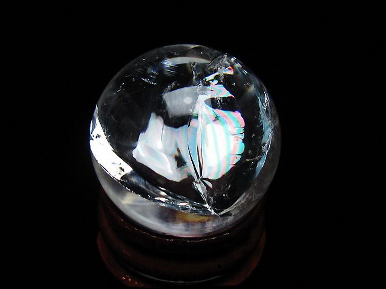 虹入り ヒマラヤ水晶 丸玉 25mm [t317-5346] 3枚目