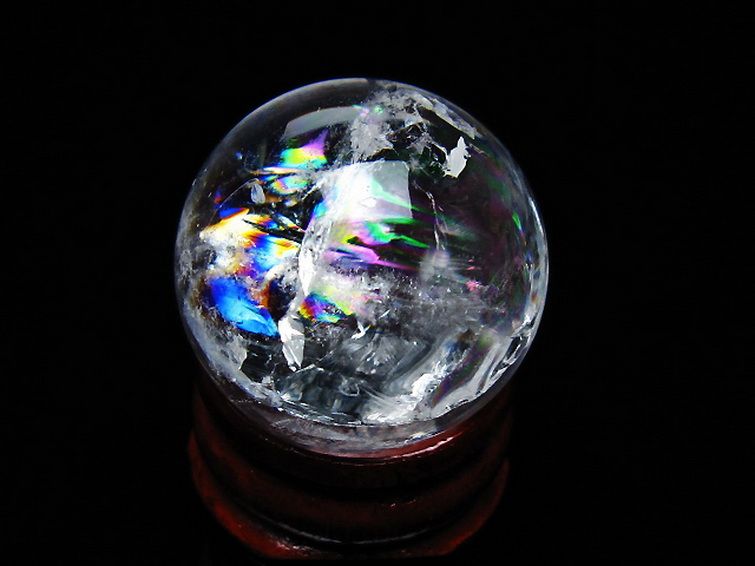 虹入り ヒマラヤ水晶 丸玉 25mm [t317-5347] 1枚目