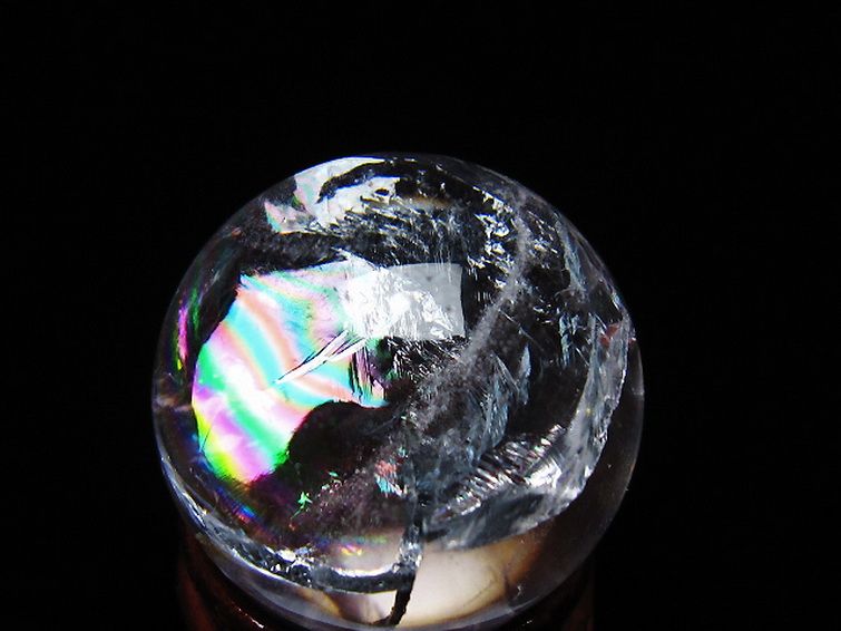 虹入り ヒマラヤ水晶 丸玉 25mm [t317-5348] 2枚目