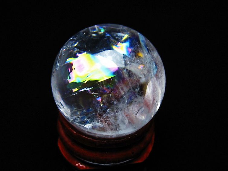 虹入り ヒマラヤ水晶 丸玉 26mm [t317-5349] 1枚目