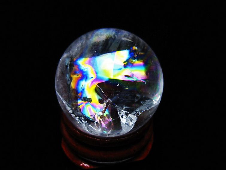 虹入り ヒマラヤ水晶 丸玉 26mm [t317-5349] 3枚目