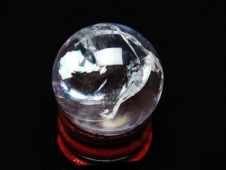 虹入り ヒマラヤ水晶 丸玉 26mm [t317-5350] 1枚目