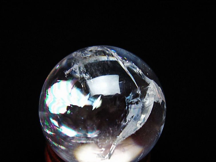 虹入り ヒマラヤ水晶 丸玉 26mm [t317-5350] 2枚目