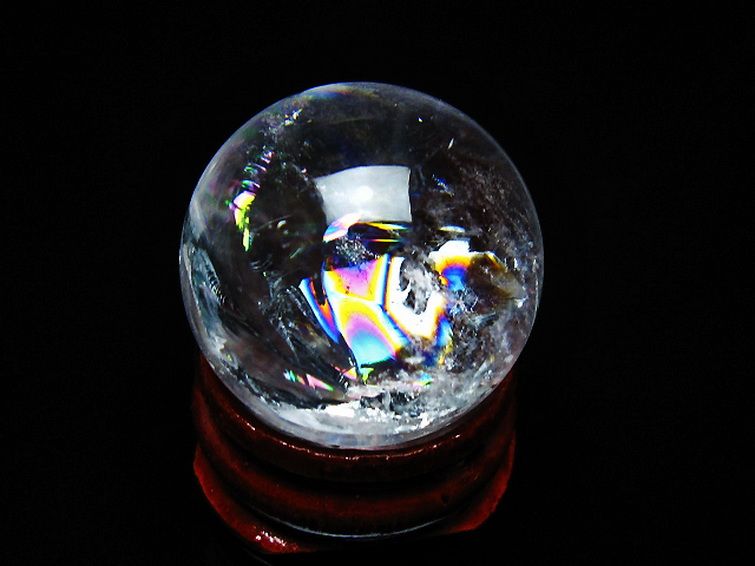 虹入り ヒマラヤ水晶 丸玉 25mm [t317-5351] 1枚目