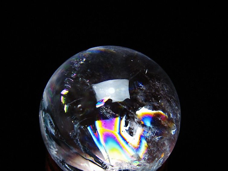 虹入り ヒマラヤ水晶 丸玉 25mm [t317-5351] 2枚目