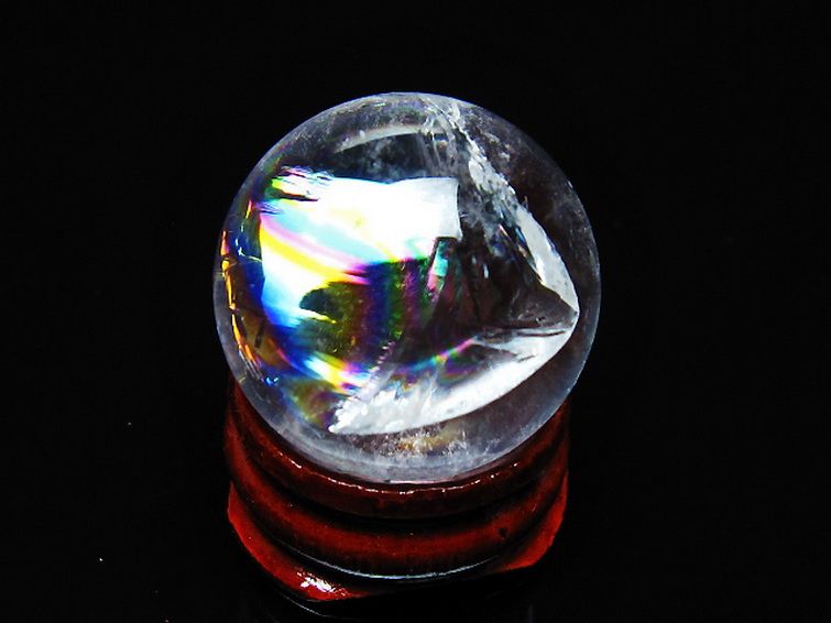 虹入り ヒマラヤ水晶 丸玉 25mm [t317-5352] 1枚目