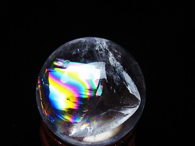 虹入り ヒマラヤ水晶 丸玉 25mm [t317-5352] 2枚目