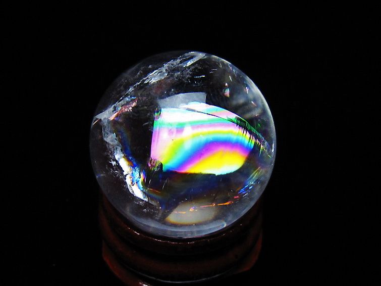 虹入り ヒマラヤ水晶 丸玉 25mm [t317-5352] 3枚目