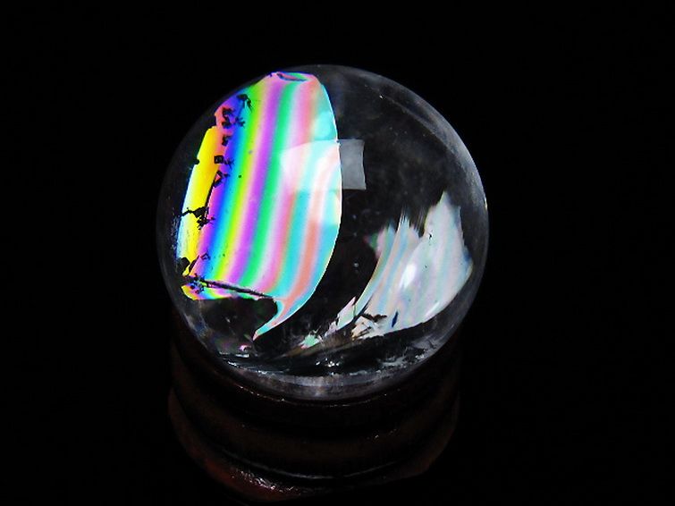 虹入り ヒマラヤ水晶 丸玉 25mm [t317-5354] 1枚目