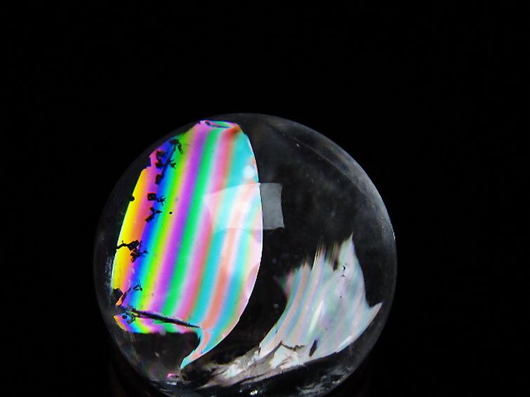 虹入り ヒマラヤ水晶 丸玉 25mm [t317-5354] 2枚目