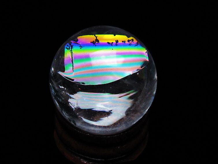 虹入り ヒマラヤ水晶 丸玉 25mm [t317-5354] 3枚目