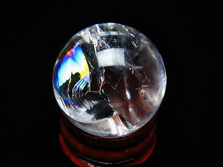 虹入り ヒマラヤ水晶 丸玉 26mm [t317-5355] 3枚目