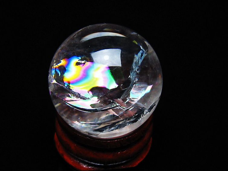 虹入り ヒマラヤ水晶 丸玉 25mm [t317-5356] 1枚目