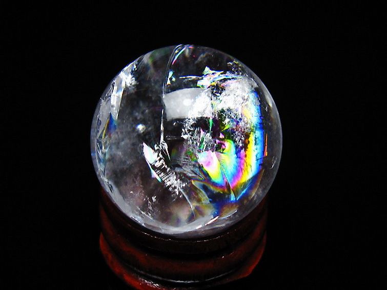 虹入り ヒマラヤ水晶 丸玉 25mm [t317-5357] 3枚目