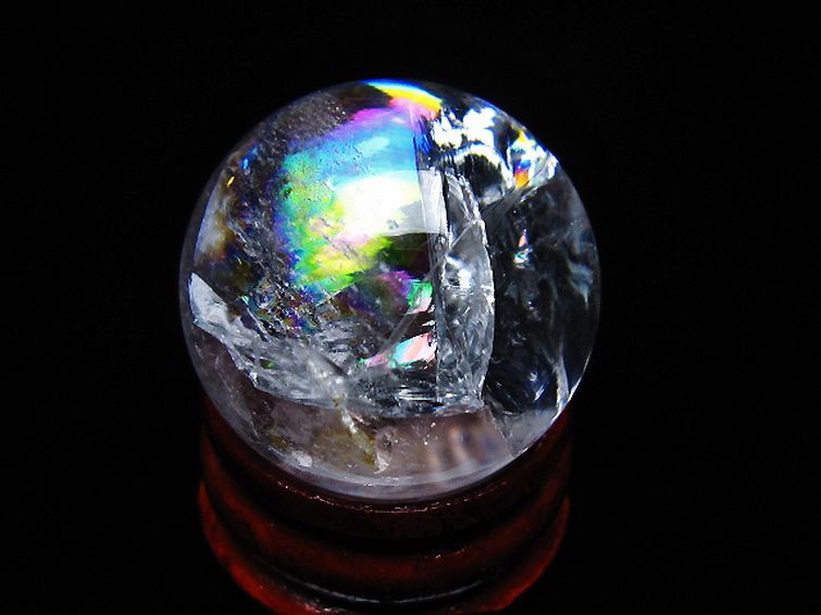 虹入り ヒマラヤ水晶 丸玉 25mm [t317-5358] 3枚目